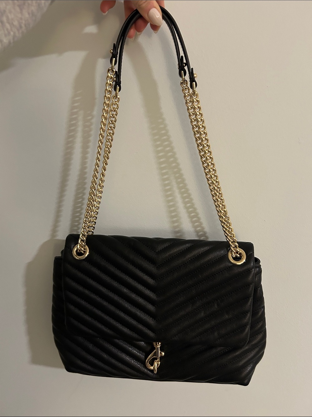 Rebecca Minkoff Black Edie Flap Bag Large